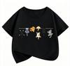 Climbing Cat Pattern Trendy Design Print T Shirts Short Sleeve Kids Children's T-shirt Boys Girls Summer Spring Casual Top Tee