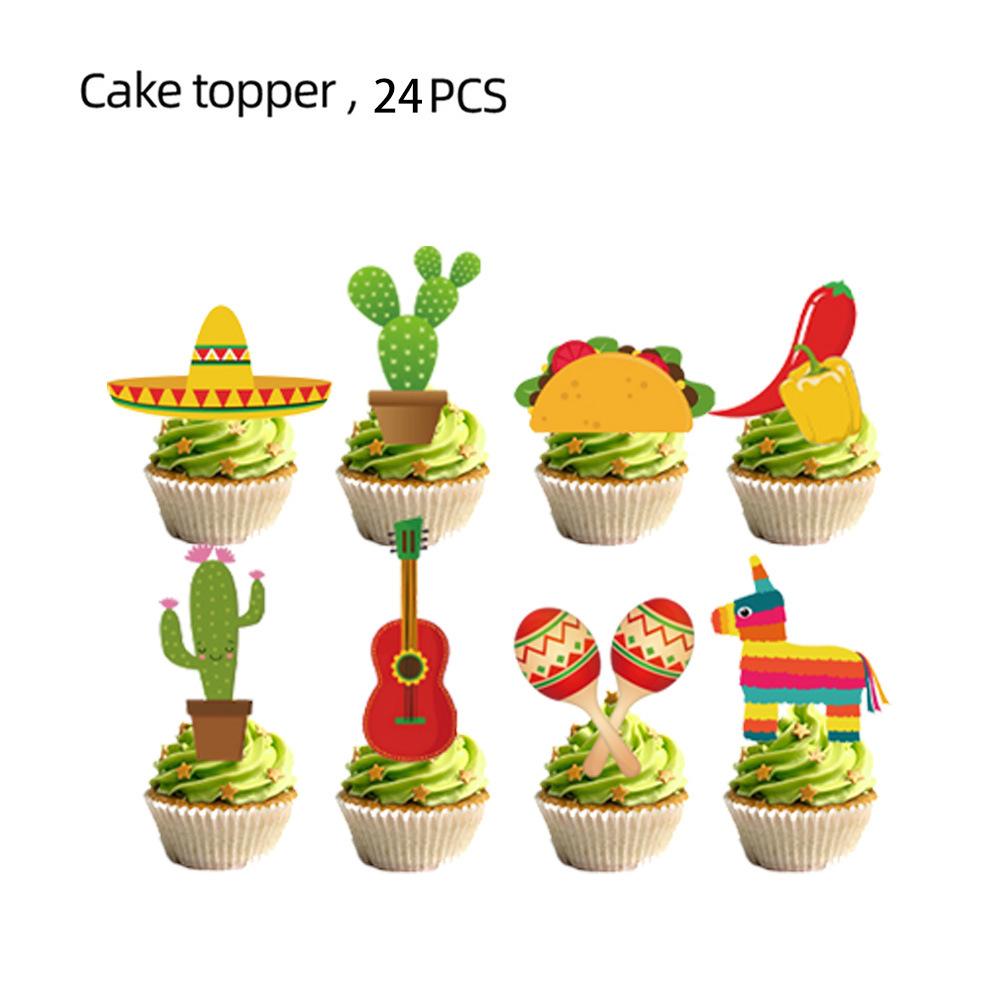 Theme Mexican Children Halloween Birthday Party Decorations Balloon Caketopper
