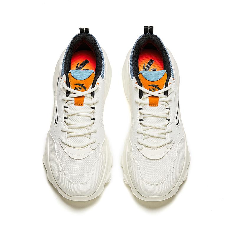 Anta Little Daddy Comfortable Shock Absorbing Wear Resistant Low Top Casual Shoes Men Sneaker White Blue Black 912418893-2