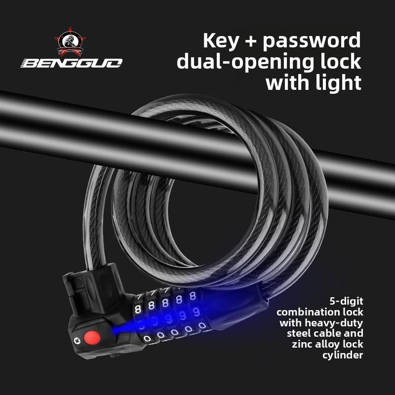 Bicycle Lock With Code Key Locking System For Mountain And Road Cycling Security