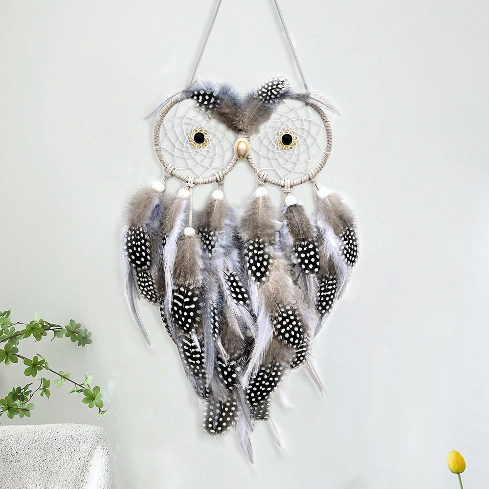 Handmade Owl Dream Catcher Net Creative Wall Hanging Pendant Craft Smart Bird Dreamcatcher Window