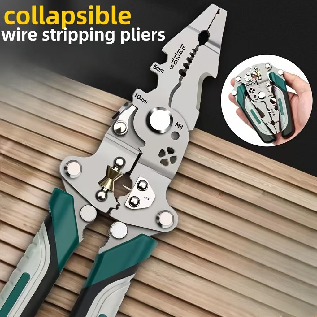 Multifunctional foldable wire stripping pliers: special wire stripping pliers for electricians, trimmable wires,etc.,folded design, convenient storage