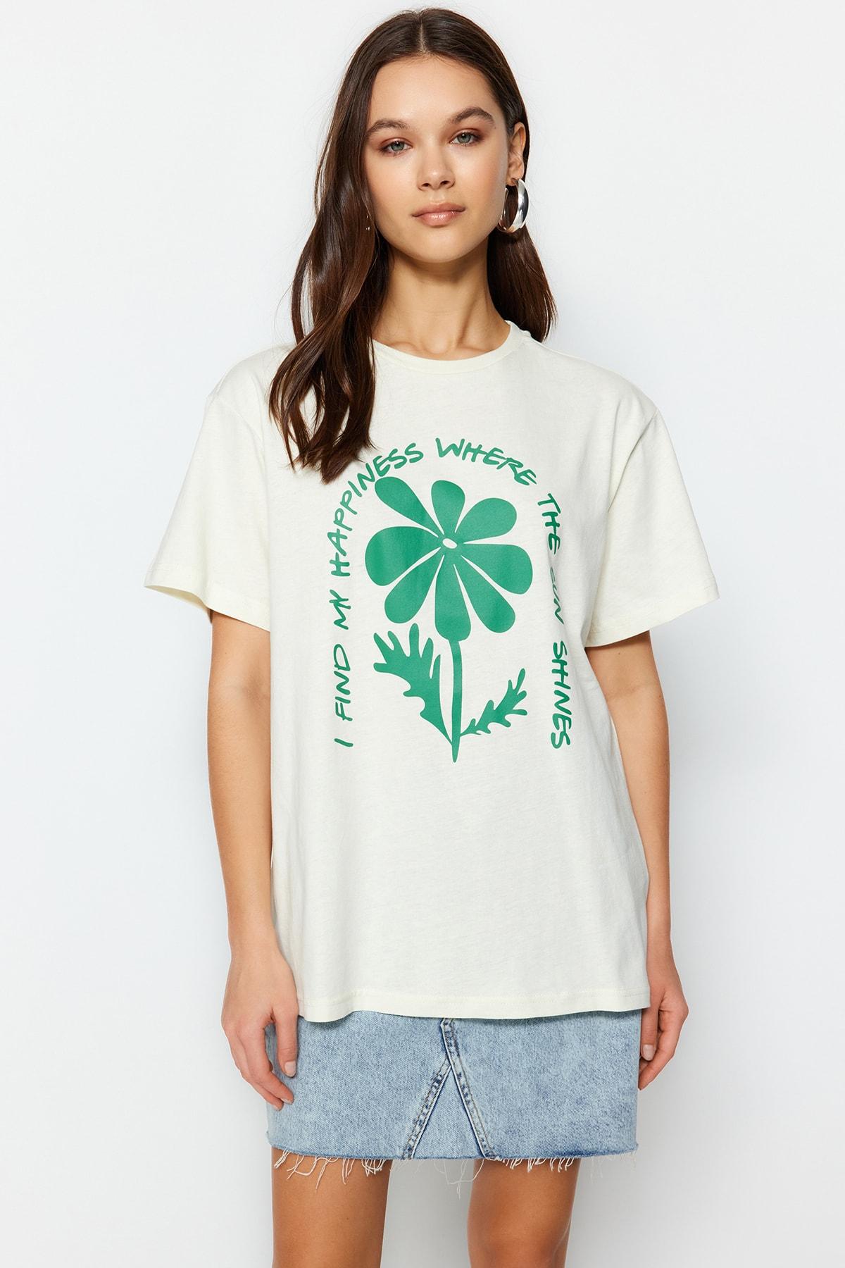 

Футболка - Экрю - Бойфренд