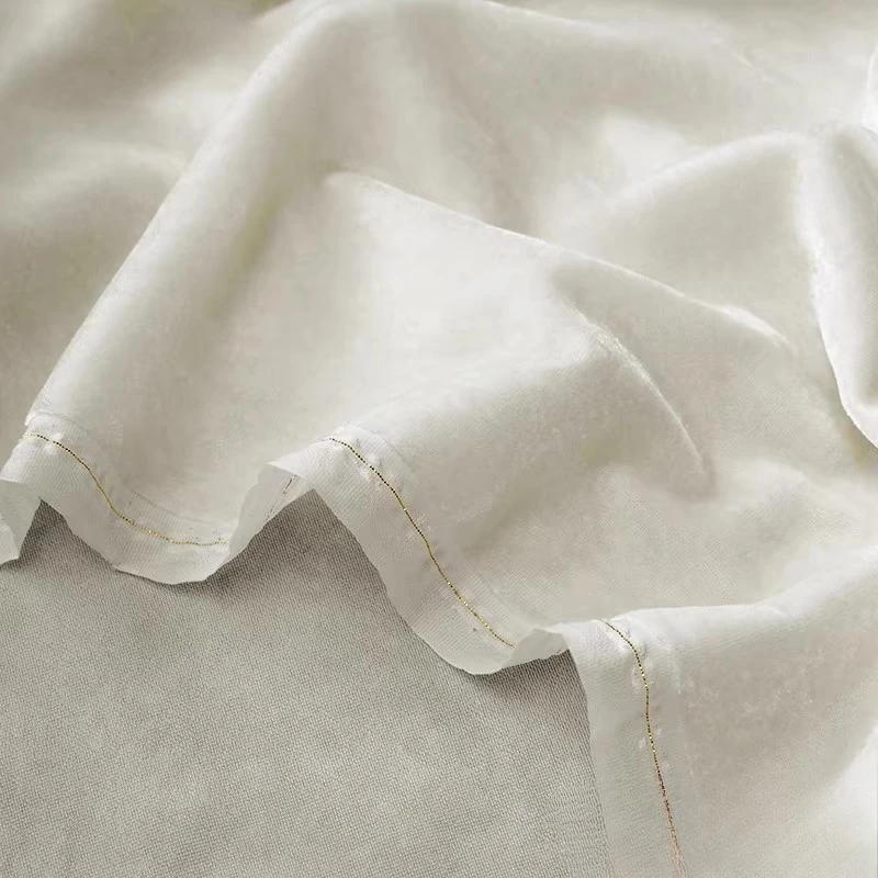 Non-elastic Woven Velvet Designer Fabric for DIY Sewing Dress Set,Half Skirt, Wide-leg Pants, Cotton-like Lustrous Velvet Fabric