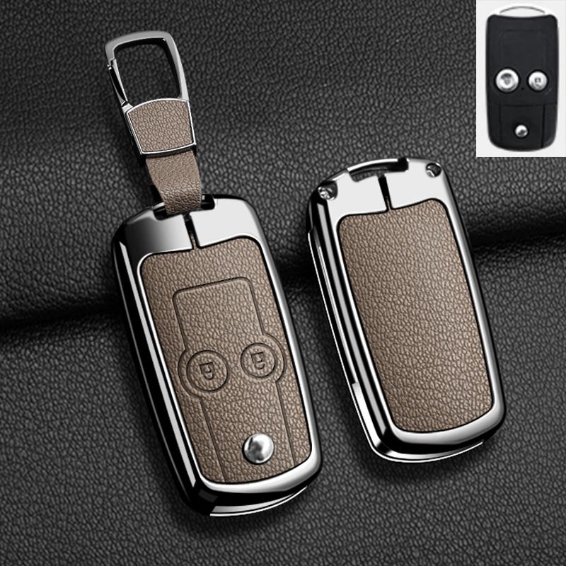 Pouzdro na klíč s překlopným krytem pro Honda Civic Fit Accord CRV HRV Jazz Odyssey pro Acura TL TSX ZDX RSX CRZ Zinková slitina Kožený přívěsek na klíče