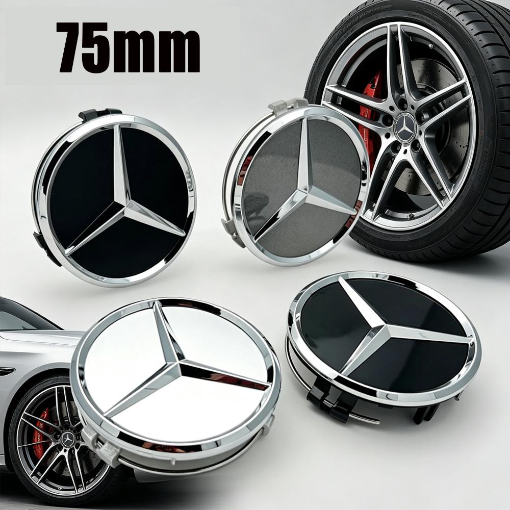 2026 Hot For AMG 4pcs 75MM Car Wheel Center Hub Caps Covers Mercedes Benz A B C S Class AMG GLA CLA GLC W176 W221 W204 W205 Accessories