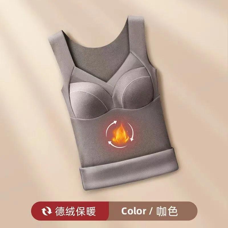 

Немецкий бархатный теплый жилет, женская бархатная утолщенная нижняя рубашка, осенняя одежда, женская осенне-зимняя бесшовная жилетка для женщин с нагрудной подкладкой 4XL [150-90kg]