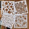 4Pcs 5.1Inch Circle Dot Pattern Stencil For Diy Painting On Wood Fabric Paper Wall Decor