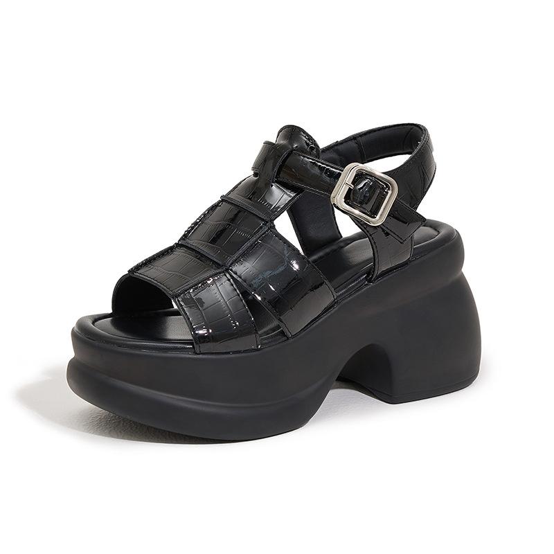 Plateausandalen Damen Sommer 2025 neue Trage High Heels Mode High Sense dicker Absatz vielseitige kleine Damenschuhe