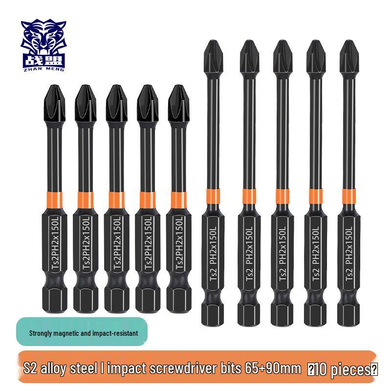 Phillips Magnetic High Hardness Extended Anti-Slip Electric Screwdriver Bit, Hex Shank, Rustproof.