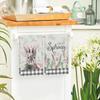 Artoid Mode Buffalo Plaid Bunny Rabbit Flowers Hello Spring Easter Kitchen Towels Dish Towels, 18x26 Inch Seasonal Decoration Hand Towels Set of 2