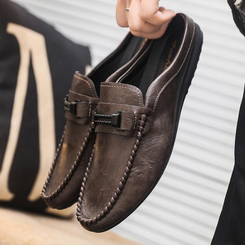 Summer Men Half Slippers Breathable Lightweight Man Casual Shoes Comfortable Walking Sneakers Non-slip Flats Lazy Shoes