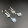 Solid 925 Sterling Silver Moonstone Gemstone Handmade Dangle Earrings Drop Earrings gift For Her