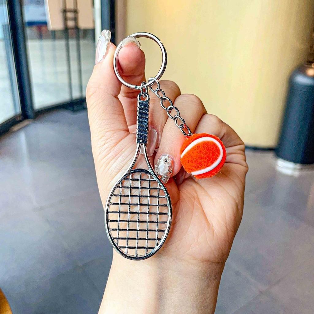 Tennis Metal Delightful Racket Keychain Fashionable Gift For Holidays Festivities And