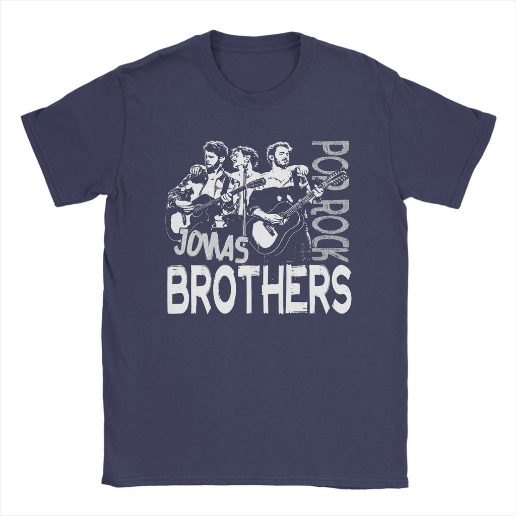 Men's Jonas Brother T Shirts Music  Cotton Clothes Vintage Short Sleeve Round Collar Tees Printed T-Shirt