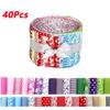 40Pcs Colorful Printed Precuts Fabric Jelly Rolls Sewing Material Cotton Patchwork Strips 6.5x50CM DIY Quilting Fabric Bundles