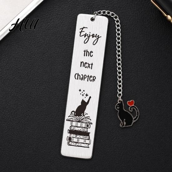 Funny Quote Bookmark Cute Cat Bookmark, Metal Page Marker with Creative Durable Quotes, Stainless Steel for Readers, Lover Gift Cartoon