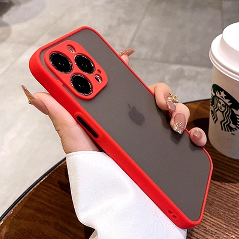 

Luxury Shockproof Matte Phone Case For iPhone 15 14 13 12 11 16 Pro Max XR XS X 7 8 Plus Bumper Transparent Cover For iPhone 16