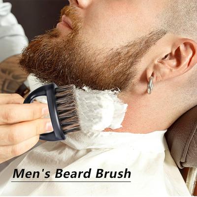 Ring Shape Design Horse Bristle Men Shaving Brush Portable Plastic Barber Beard Brushes
