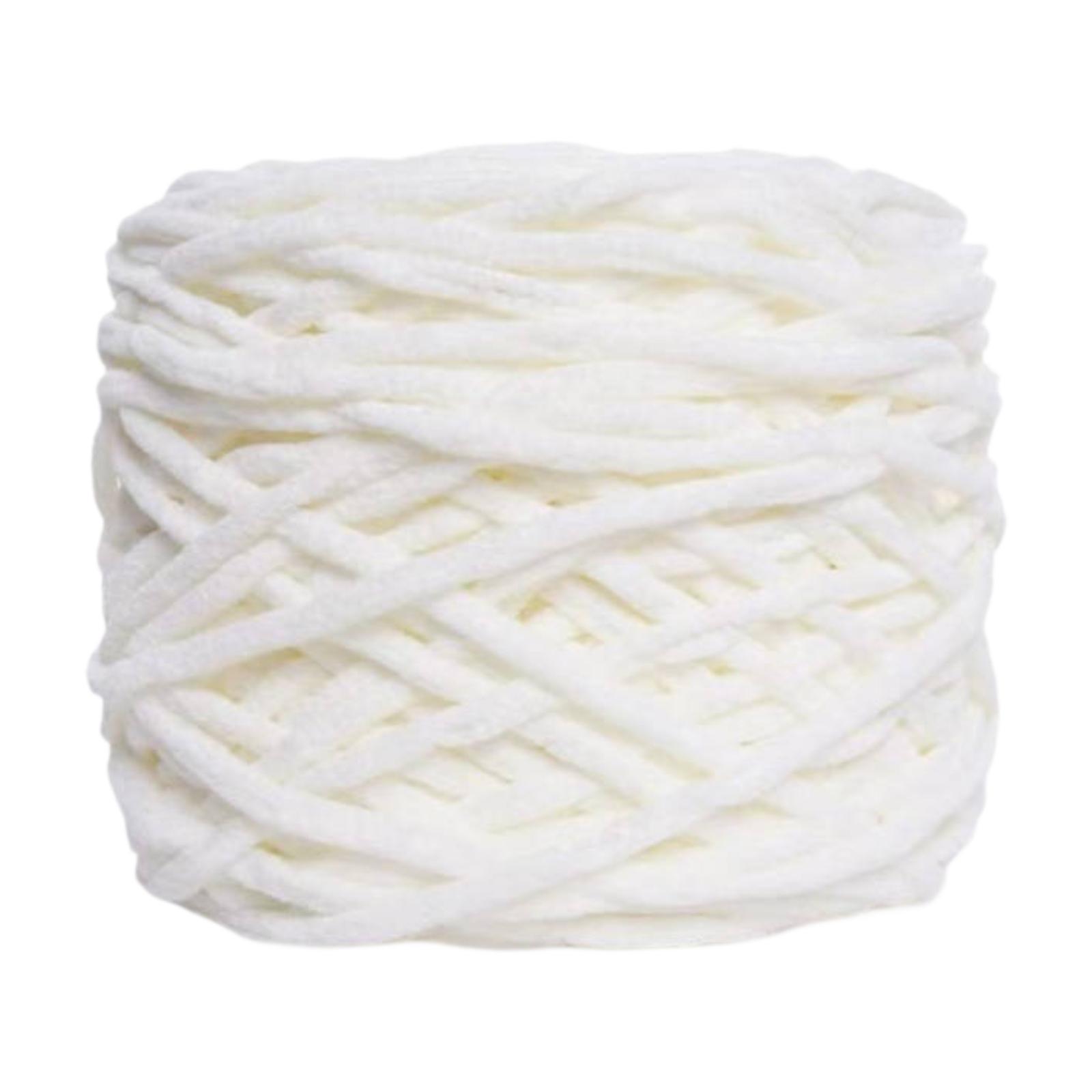 

Chunky Chenille Yarn Arm Knitting Comfortable Washable Handmade Bulky Thick Yarn for Sweater Cushion Making Plush Pet Bed белый