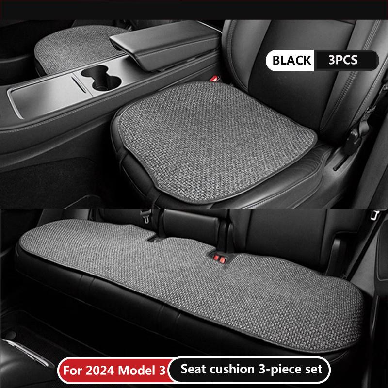 

Для Tesla Model Y/Model 3/2025 M3 льняной чехол для сиденья подушка Four Seasons дышащий и удобный сиденье аксессуары для салона автомобиля