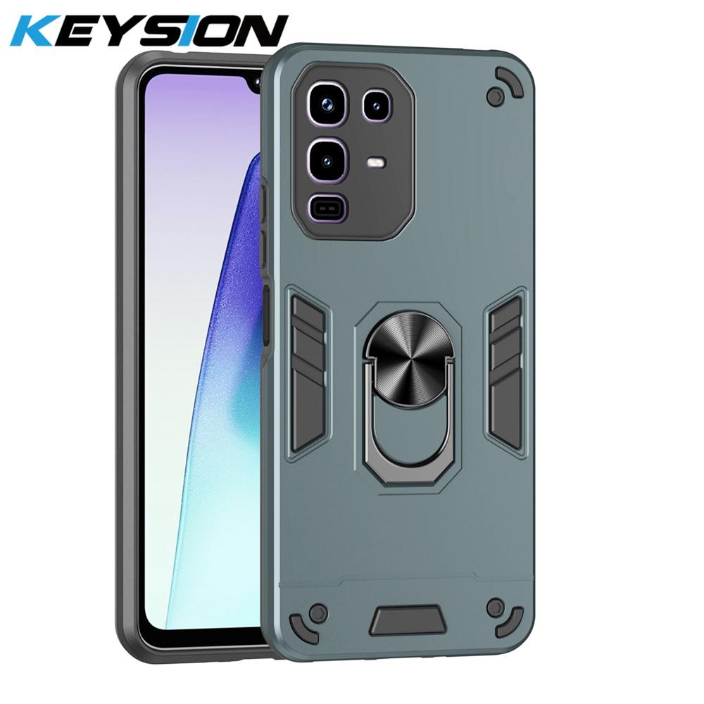 

KEYSION Противоударный бронированный чехол для Infinix Note 50 Pro 4G Силикон+ПК Чехол для телефона с кольцом-подставкой для Infinix Note 50 Pro+ 50X 50S 5G for Infinix Note 50 Pro 4G зелёный