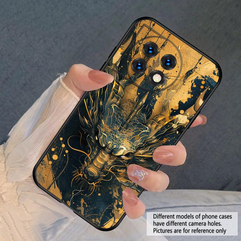 Golden Dragon For OnePlus 8 9 11 12 13 10 Pro 9RT 8T 12R Ace 3 5 2V Nord CE 2 4 Lite N20 SE 30 N200 silicone soft phone case