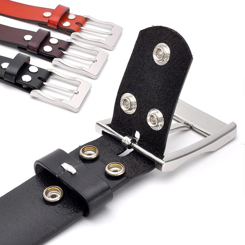 

Belt Leather Pin Buckle Belt Vintage Men S Cowhide Belt Belt 130cm темно-коричневого кольору