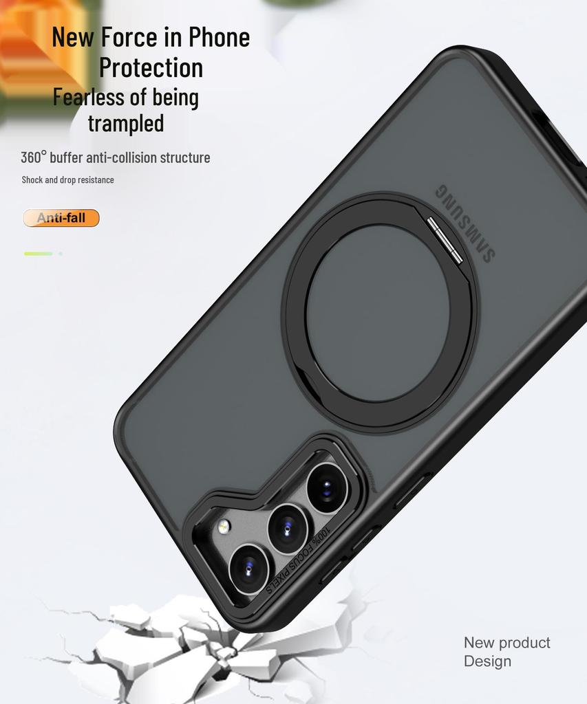 Samsung S25 Ultra Case: 360° Rotating Magnetic Stand, Skin-Feel, Drop-Proof. Suitable for Cross-Border Use.