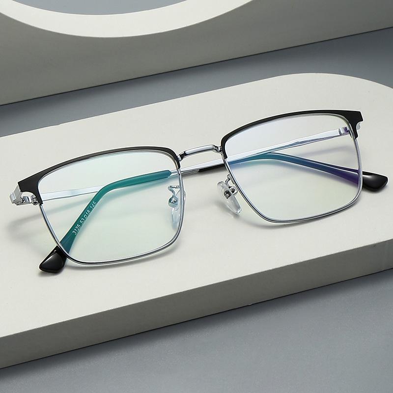 Classic Titanium Alloy Square Full Rim Glasses Frame for Men Lightweight Durable Eyewear for Business & Daily Fashion 3125