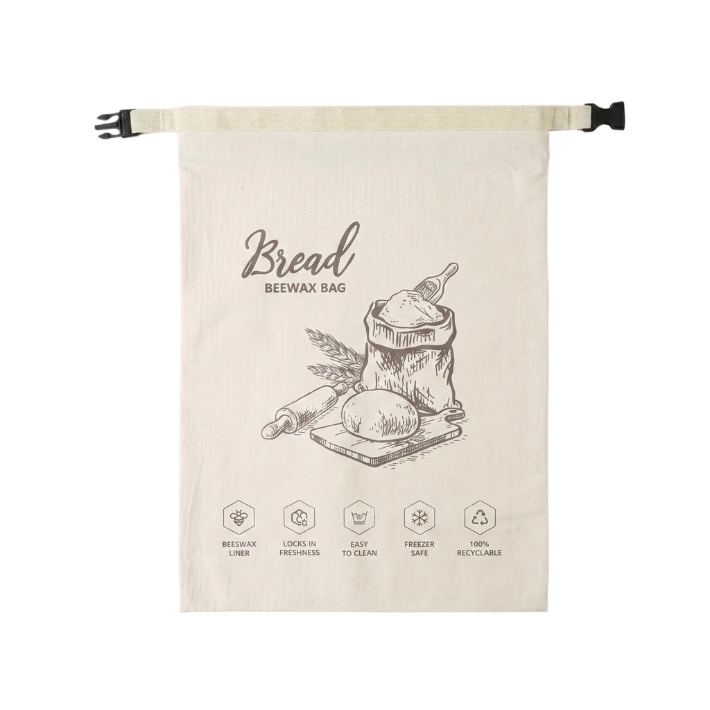 Reusable, Food Grade Beeswax Bread Bags With Closures And Zippers.