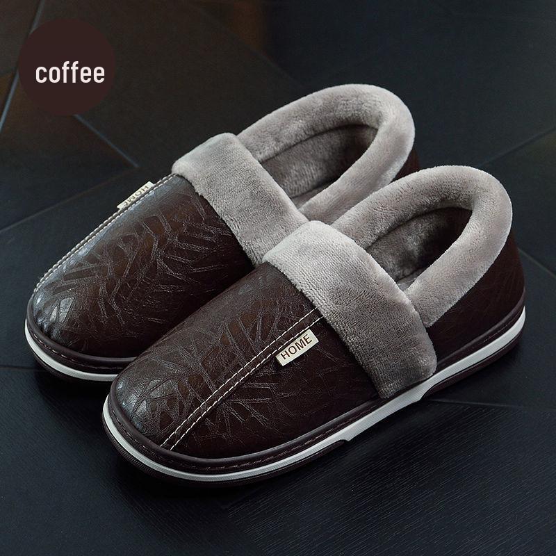 

Men s Extra Large Waterproof Cotton Slippers - Winter Indoor Non-slip Warm Shoes 42-43 (Fits 41-42)