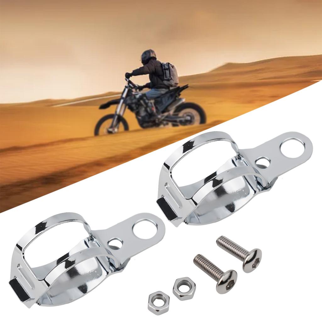 Mounting Brackets Motorcycle Accessories For 27mm-31mm Fork Tubes Plated Silver Front Shock Absorber Holder Metal
