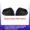 Paste Style Carbon Fiber Texture Rearview Mirror Caps For Tesla Model Y Juniper Side Mirror Housing Exterior Decor Protector