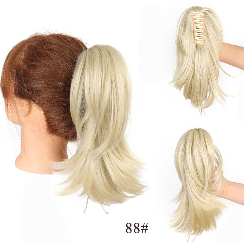 

Парик с конским хвостом с большим зажимом, слегка завитый, пушистый и струящийся синтетический парик, удобный и естественный для ежедневных встреч.