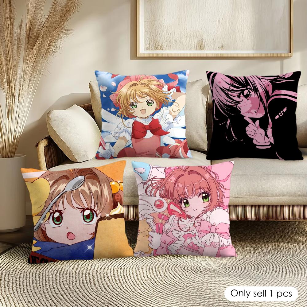 CCardcaptor SSakura Cushion Cover Soft Short Plush Pillow Cover Smooth Cozy Texture Aesthetic Cushion Case Home Decor