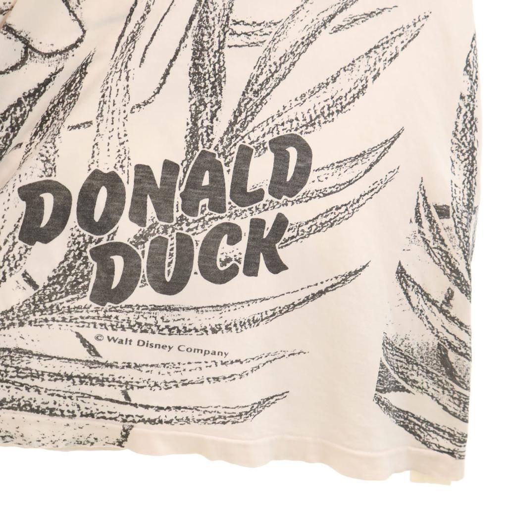 Mickey Family 90s Old Donald duck Short sleeve T-shirt white Men's Used