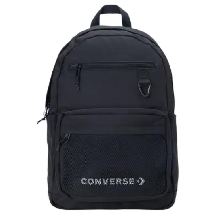 Converse Logo Simple Versatile Polyester Backpack Unisex Backpack Gray Black UA5858-023 Gray Black