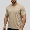 Men V Neck Short Sleeve T Shirt Slim Fit Solid Color Casual Basic Top