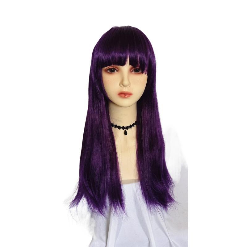 Descendants 2 Anime Wig Starlight Successor Mal Wig Cosplay Bangs Long Straight Purple Wig