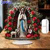 2D Flat Acrylic Lourdes Madonna Decoration, Indoor and Outdoor Decoration - No Battery/electricity Required, Free Day Decoration,