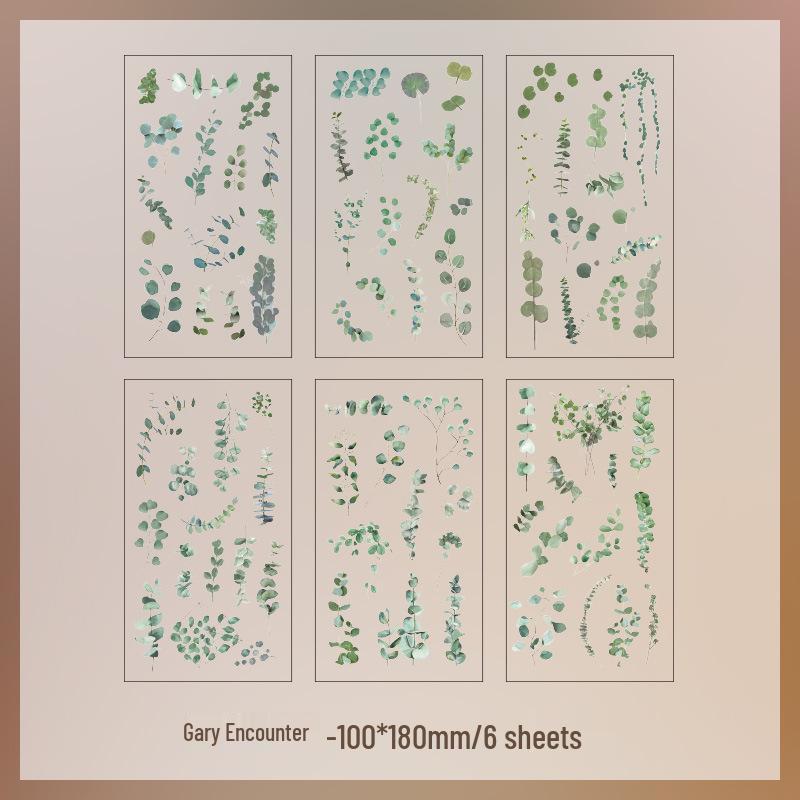 Waterproof Transparent Floral Stickers - Creative DIY Decorative Plant Stickers for Students