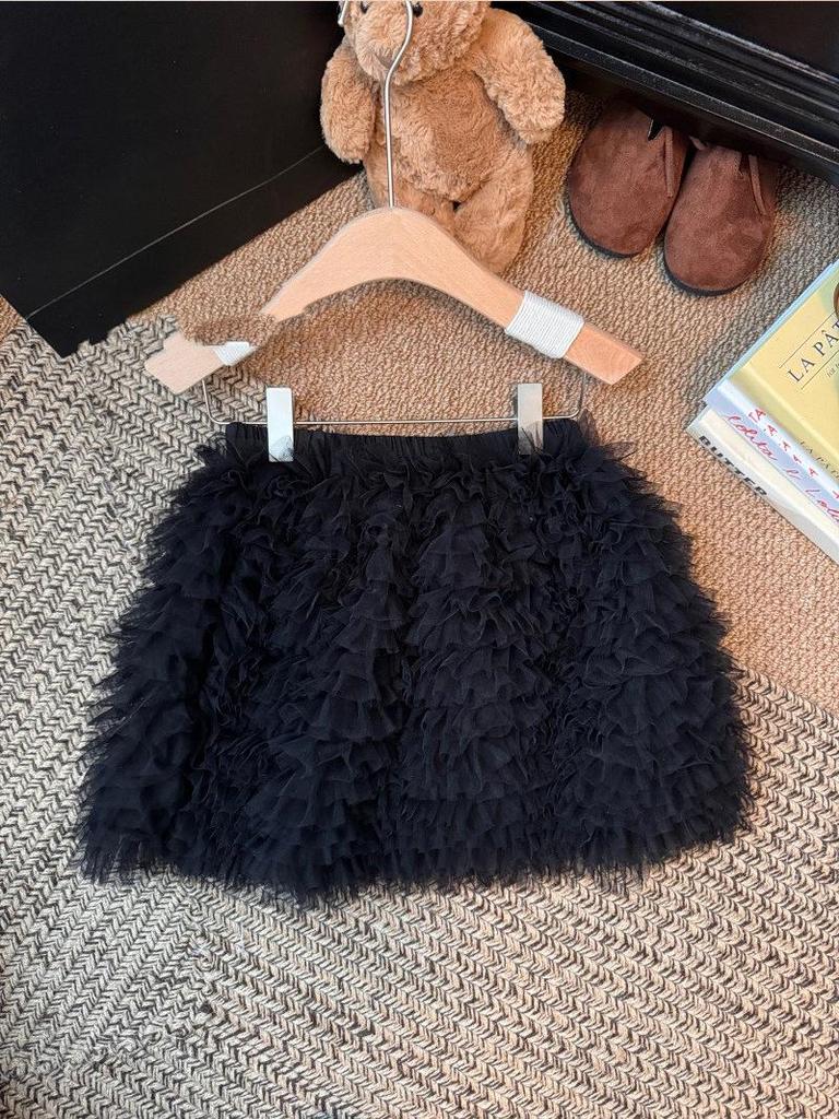 Spicy Girl Chic Mesh High-Waist Skirt: Autumn/Winter Sexy Versatile Short Cake Skirt