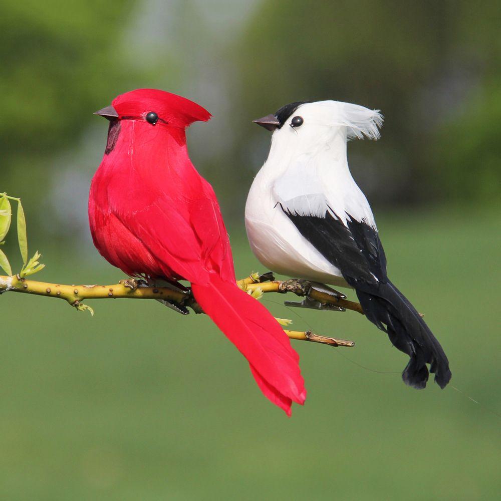 Vivid Wedding Supply Garden Ornament Simulation Parrot Bird Model Artificial Animal  Real Feathers