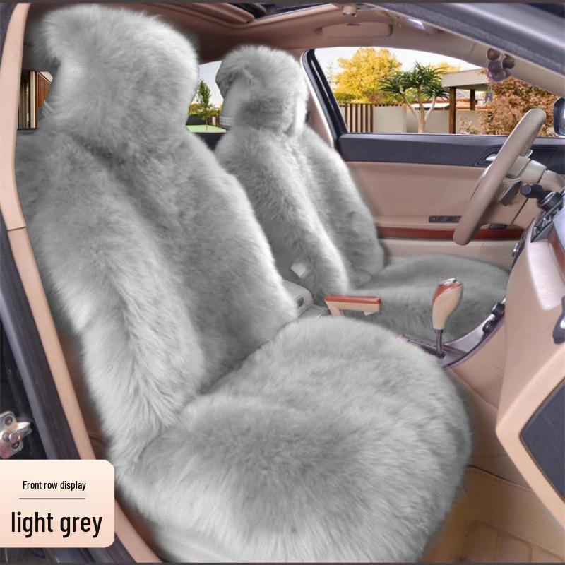 Winter Plush Universal Car Seat Cushion: Thick, Full-Surround, Integrated Backrest for Warmth.