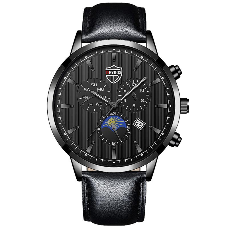 Men S Stainless Steel Fashion Luminous Calendar Watch Quartz Watch single watch