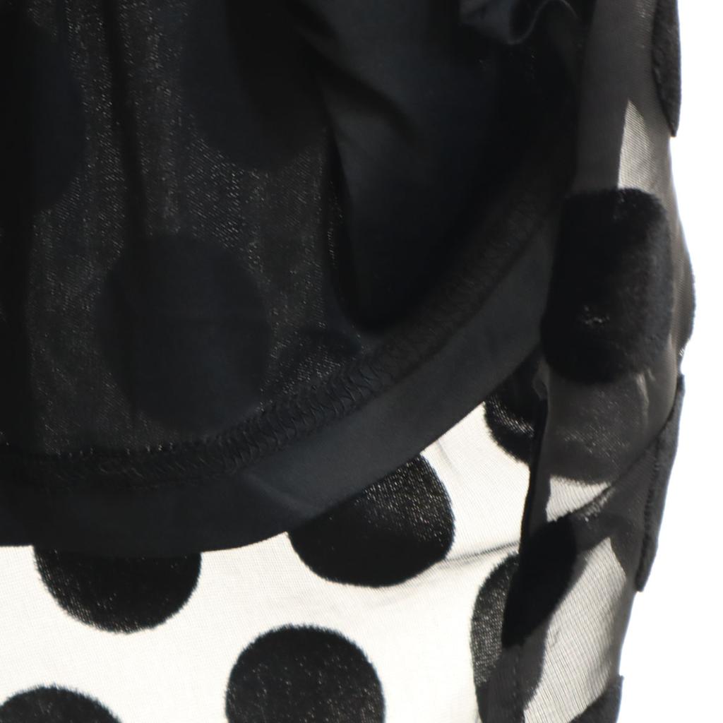 CLANE Dot Pattern Long Sleeve Sheer Long Dress 1 Black Polka Dot Women Used