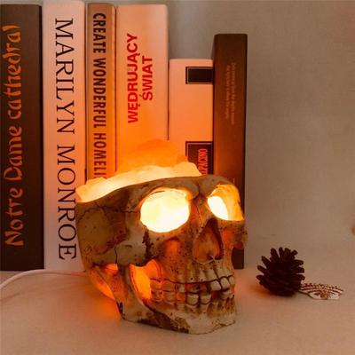 LED Night Light Table Lamp Skull Light Salt Stone Lamp Horror Ghost Head Shaped Night Lights USB Power Infinite Dimming Resin