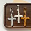 Cotton Rope Braided Pendant Keychain Religious Symbol of Christianity Hand-Woven Braided Keyring Bag Accessories