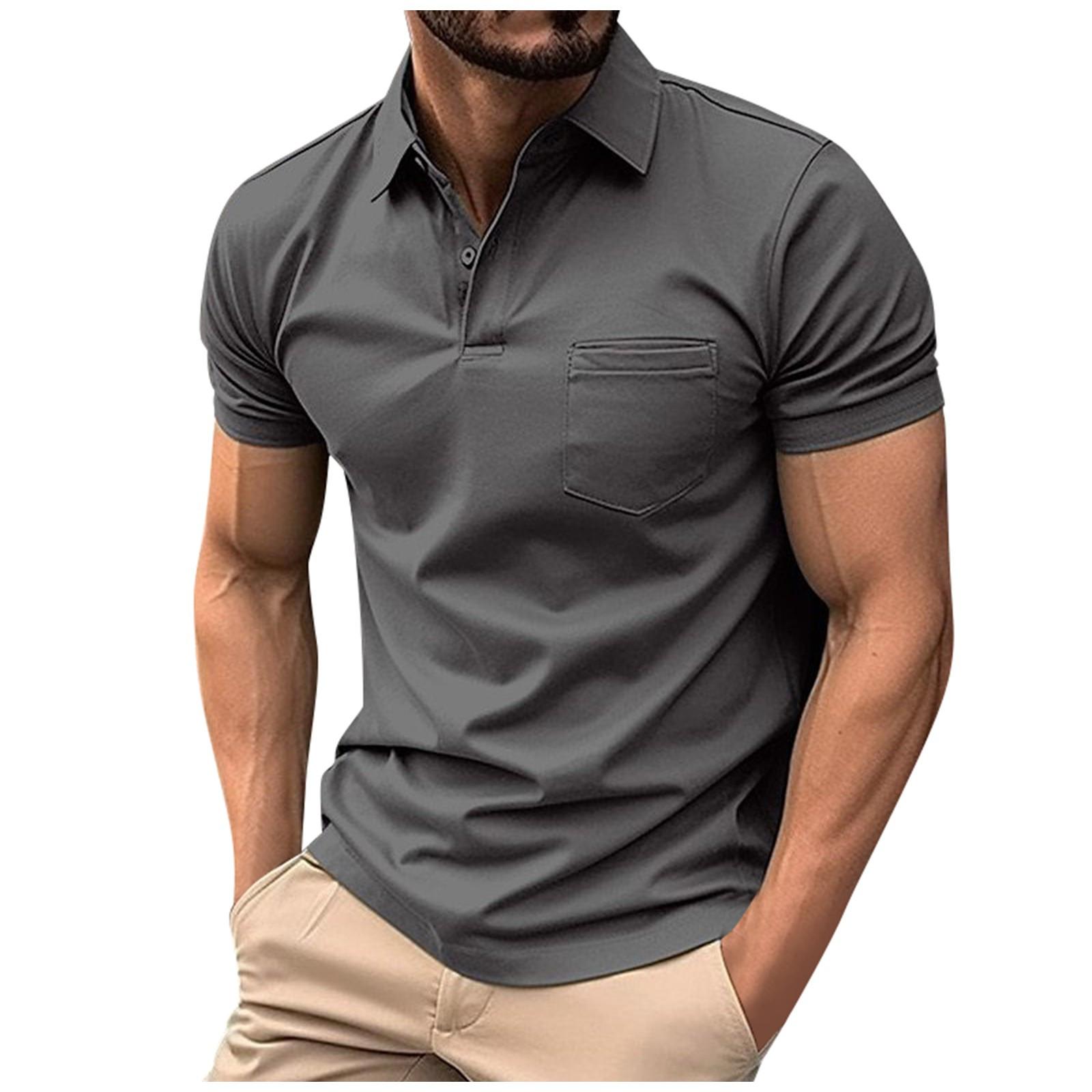 

Мужская повседневная рубашка с нагрудным карманом, мужская спортивная рубашка XL